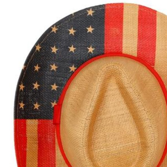 Twig & Arrow MENS  Cowboy Hat USA American Vintage Flag  NEW/NWT - Picture 5 of 8